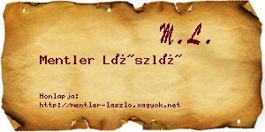 Mentler László névjegykártya